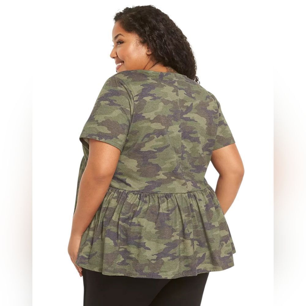 Lane Bryant Camo Babydoll Top - Picture 6 of 7